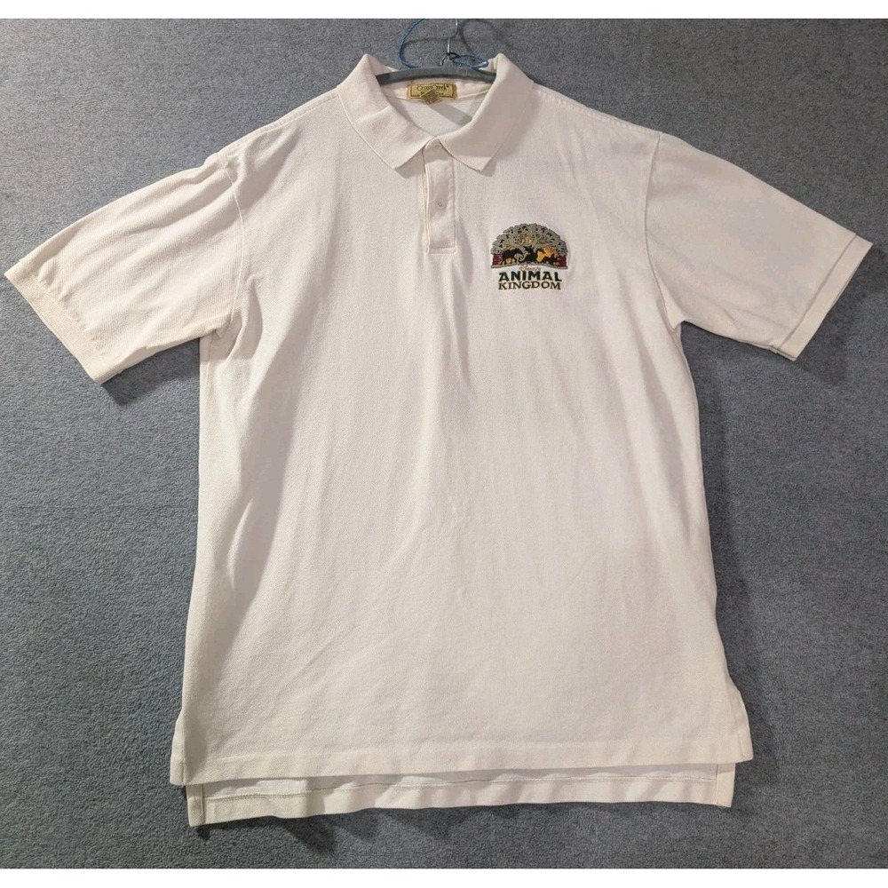 Vintage Disney Animal Kingdom Polo‎ Shirt Made USA Embroidered Safari Large